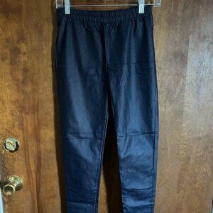 Womens MINKPINK stretch navy blue faux leather leggings - SM - Never worn!